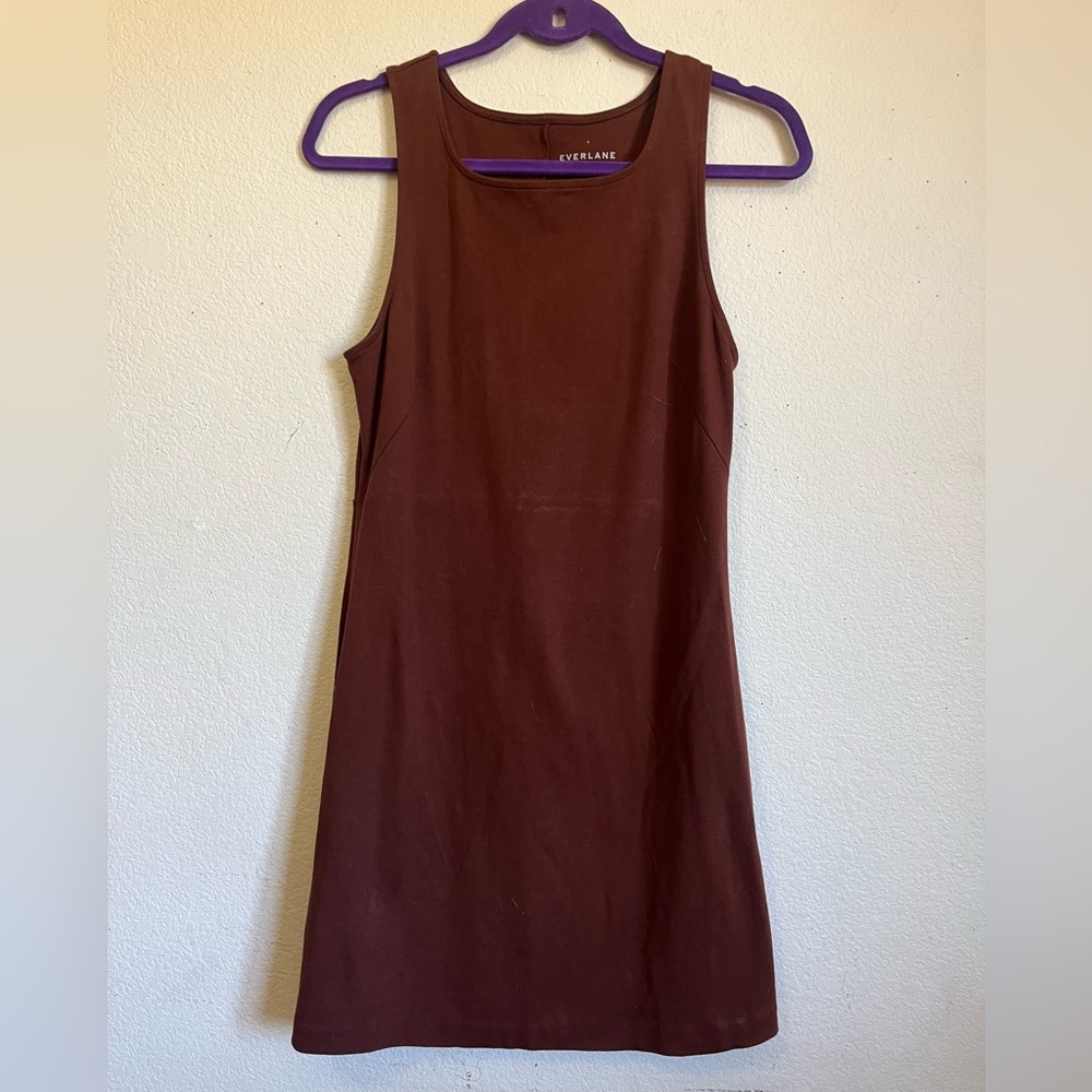 Everlane sleeveless cotton dress. Fall brown color. Size S